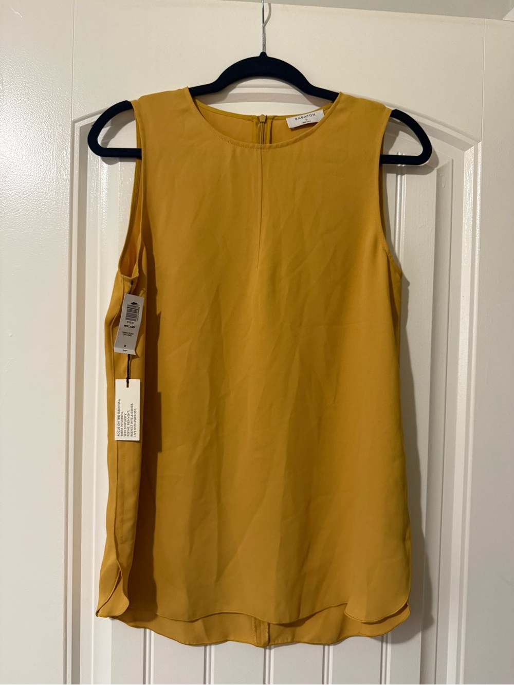 Babaton Mustard Sleeveless Blouse Wieland/Sevres Top M